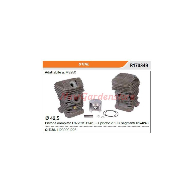 Segmentos de cilindro de émbolo Motosierra STIHL MS250 R170349