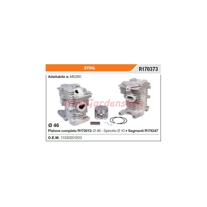 Cilindro pistone segmenti STIHL motosega MS280 R170373