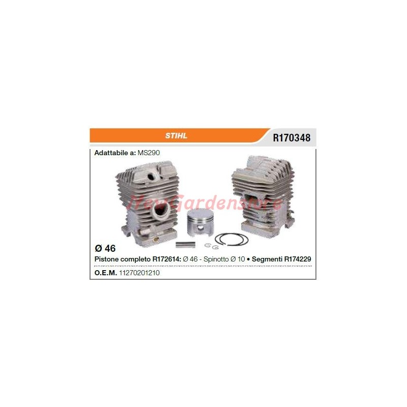 Cilindro pistone segmenti STIHL motosega MS290 R170348