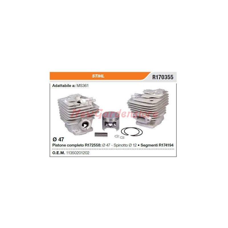 Segmentos de cilindro de pistón motosierra STIHL MS361 R170355