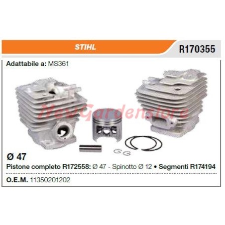 Piston cylinder segments STIHL chainsaw MS361 R170355 | Newgardenstore.eu