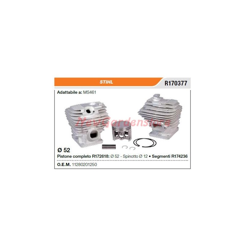 Segments de cylindre à piston compatibles avec les tronçonneuses STIHL MS461 11280201250