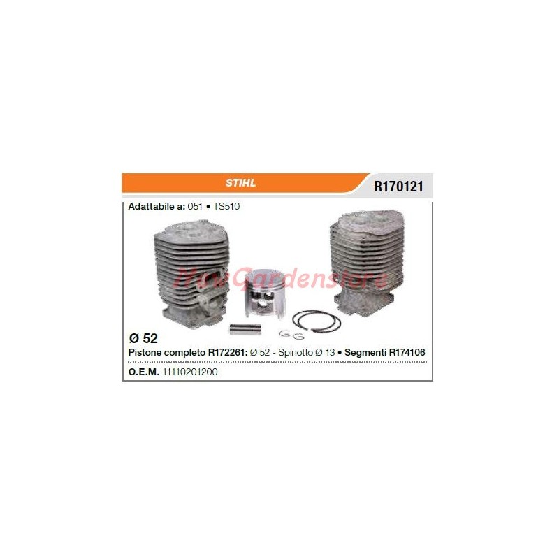 STIHL tronçonneuse 051 TS510 R170121 segment cylindre à piston