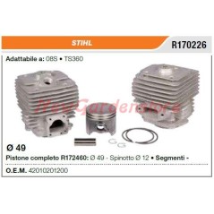 Cilindro pistone segmenti STIHL troncatore TS360 08S R170226