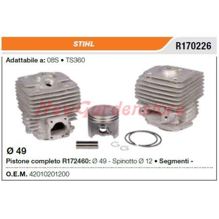 Segment de cylindre à piston STIHL pour tronçonneuse TS360 08S R170226 | Newgardenstore.eu