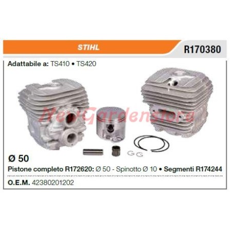 Cylindre à piston pour disque à tronçonner STIHL TS410 420 R170380 | Newgardenstore.eu