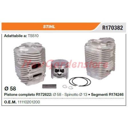 STIHL cut-off saw TS510 segment piston cylinder R170382 | Newgardenstore.eu