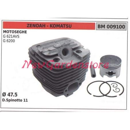 Piston cylinder ZENOAH piston rings for G 621AVS 6200 chain saw motor 009100 | Newgardenstore.eu