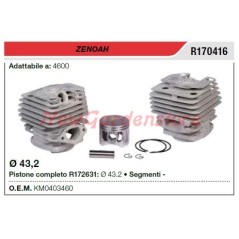 Cilindro pistone segmenti ZENOAH motosega 4600 R170416