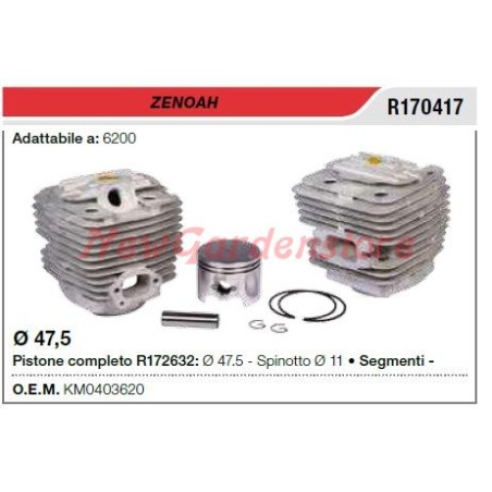 ZENOAH segment piston cylinder ZENOAH chainsaw 6200 R170417 | Newgardenstore.eu