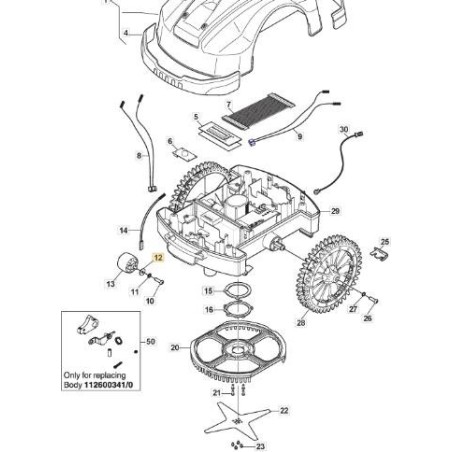 RUBBER WHEEL, AUTOCLIP 125-127-325 ORIGINAL STIGA - 1126-1428-01 | Newgardenstore.eu
