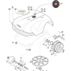 ORIGINAL STIGA EMERGENCY STOP - 1126-1127-01