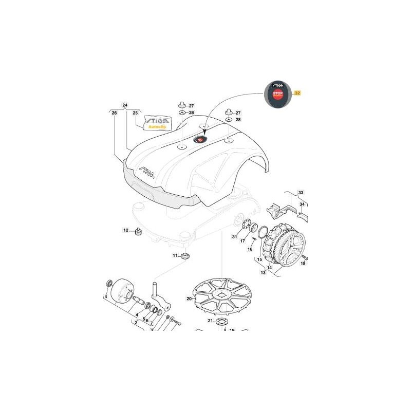 ORIGINAL STIGA NOT-AUS – 1126-1127-01