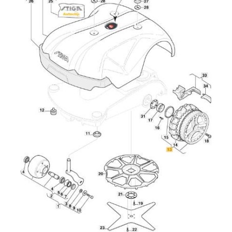 RUOTA POSTERIORE ORIGINALE STIGA - 1126-1109-01 | Newgardenstore.eu