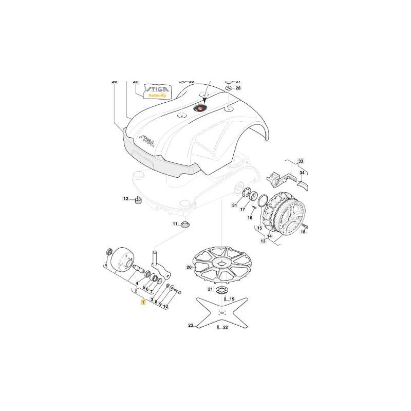LINKE RADBAUGRUPPE (nur V'10) ORIGINAL STIGA – 1126-1096-01