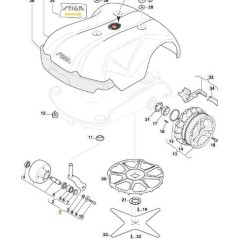 ENSEMBLE ROUE DROITE (V'10 uniquement) ORIGINAL STIGA - 1126-1095-01