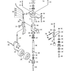 ROUE DE FOURCHE ORIGINALE STIGA - 1126-8028-01 | Newgardenstore.eu