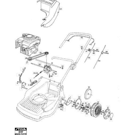 TRANSMITIR. CPL. TURBO 48S-55S(96 STIGA ORIGINAL - 1111-3046-01 | Newgardenstore.eu