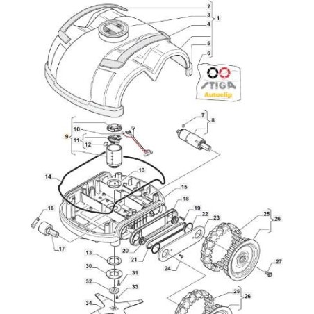 SCHNEIDMOTOR 24V-25-4000 ORIGINAL STIGA - 1126-1027-01 | Newgardenstore.eu