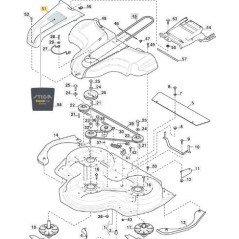 PLAQUE DE COUVERCLE DE TRANSMISSION JAUNE ORIGINAL STIGA 100 - 1137-0157-02