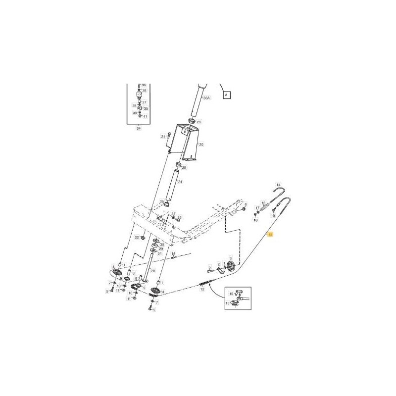CÂBLE DE DIRECTION GAUCHE ORIGINAL STIGA - 1134-5192-01