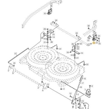 ADJUSTABLE LEFT BRACKET PLATE 92-107 ORIGINAL STIGA - 1134-4304-01 | Newgardenstore.eu