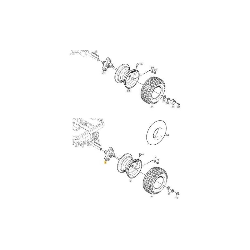 MOZZO RUO.ANTERIORE 4WD C/H+ANT/POST PRO ORIGINALE STIGA - 1134-4844-03