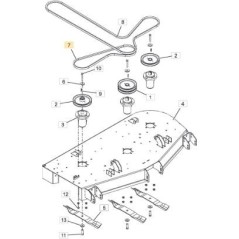 Correa de plataforma para cortacésped Kevlar ZT7132T ORIGINAL STIGA - 1134-9236-01