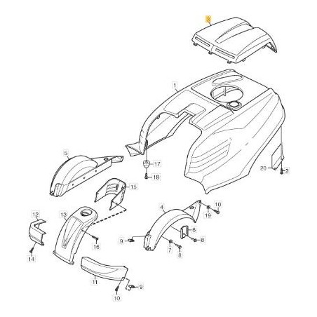 TAPA DE MOTOR ORIGINAL STIGA (GRIS) - 1134-5393-01 | Newgardenstore.eu