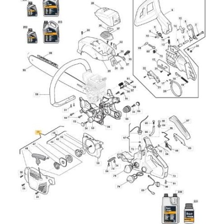STARTING ASSEMBLY EASY STARTER YELLOW C38/C41 ORIGINAL STIGA - 118801172/0 | Newgardenstore.eu