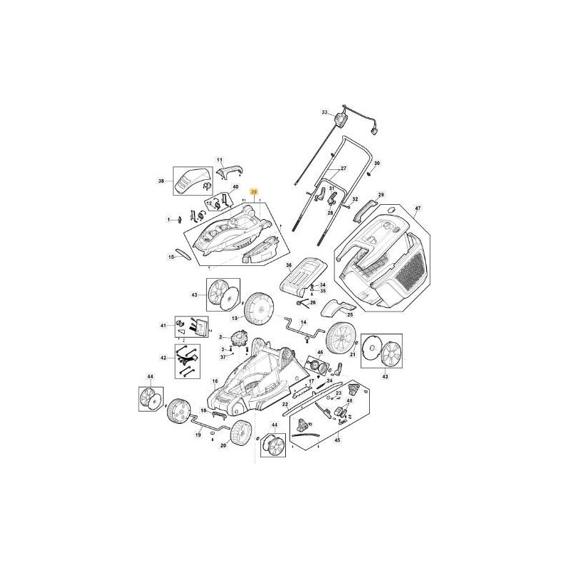 KIT COVER ESTETICHE E 380 Li 40 ORIGINALE STIGA - 118811051/0