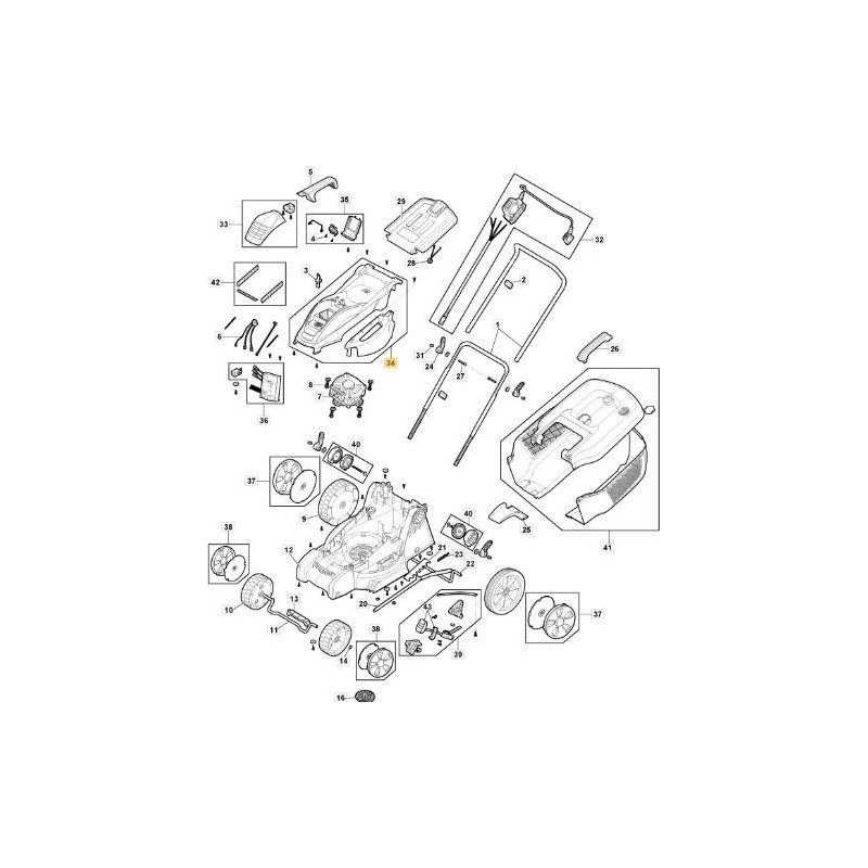KIT COVER ESTETICHE E 340 Li 40 ORIGINALE STIGA - 118811042/0