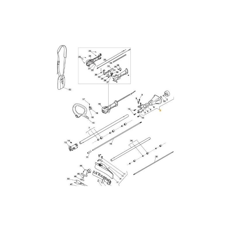 SUPPORT DE TRANSMISSION GRIS NCS8000N 26cc (SUN) ORIGINE STIGA - 118803136/0