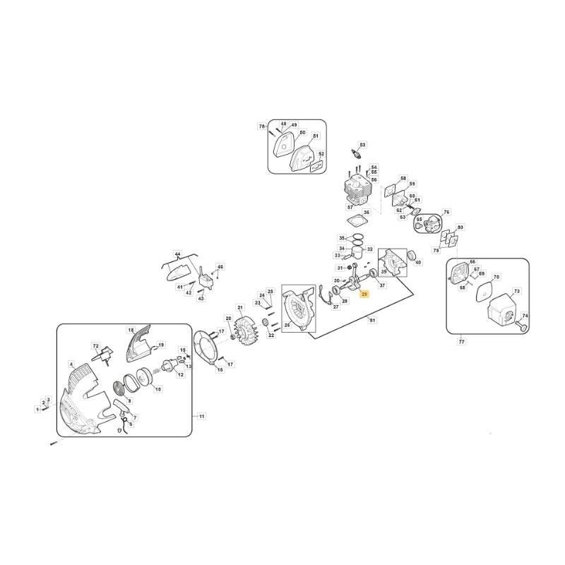 ASSE ROTORE SOFFIATORE 23cc (ZJ) ORIGINALE STIGA - 118803068/0