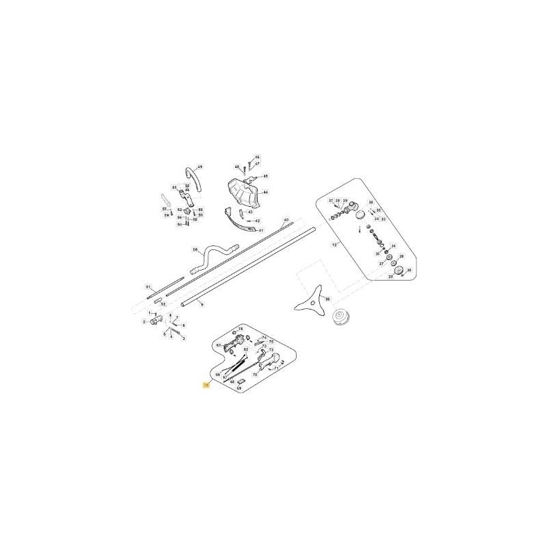 GRUPPO MANIGLIA DESTRA ORIGINALE STIGA - 118803852/0