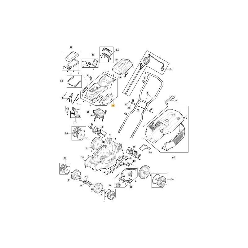 KIT COVER SUPERIORE E 340 Li 40 P ORIGINALE STIGA - 118811060/0