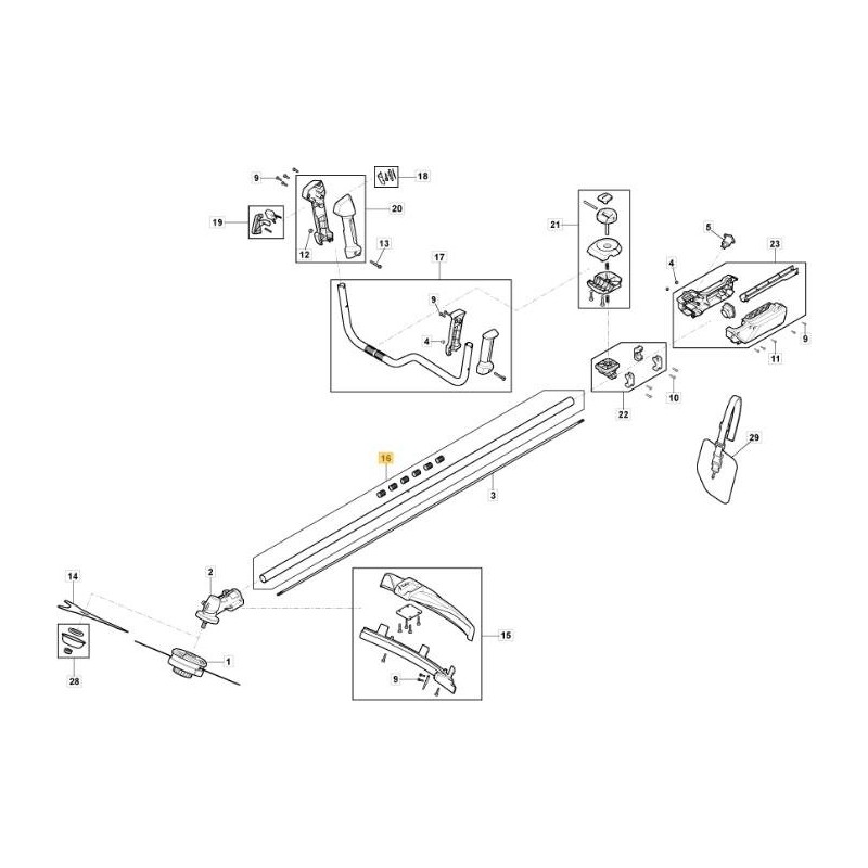 TRANSMISSION PIPE ASSEMBLY BC 900 D LI 48 ORIGINAL STIGA - 118811319/0