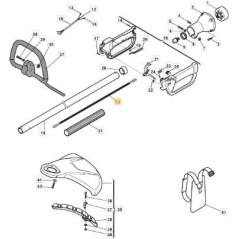 DRIVE SHAFT D-7 DC 28 ON ORIGINAL STIGA - 123020009/0