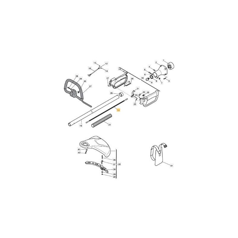 DRIVE SHAFT D-7 DC 28 ON ORIGINAL STIGA - 123020009/0