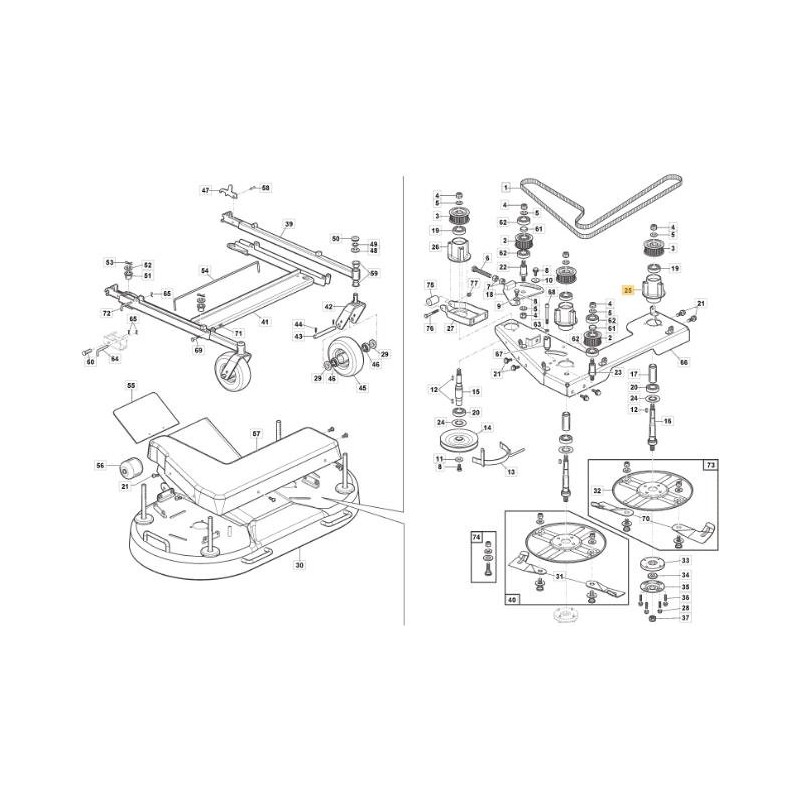 ORIGINAL STIGA ZNT BLADE SHAFT SUPPORT - 118830404/0