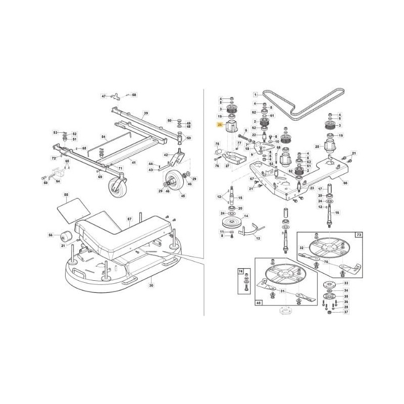 ORIGINAL STIGA ZNT FLAT INPUT SHAFT SUPPORT - 118830405/0