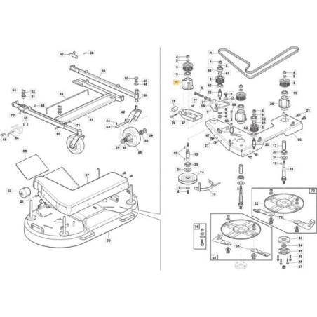 ORIGINAL STIGA ZNT FLAT INPUT SHAFT SUPPORT - 118830405/0 | Newgardenstore.eu