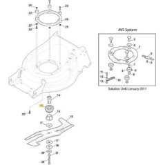 Poulie extensible pour moteur de tondeuse LINER19SV ORIGINAL STIGA 122601933/0