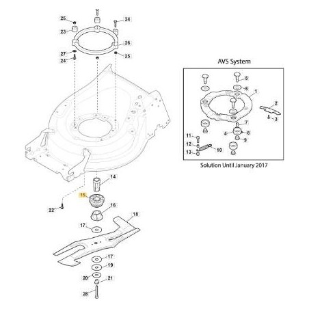 Poulie extensible pour moteur de tondeuse LINER19SV ORIGINAL STIGA 122601933/0 | Newgardenstore.eu
