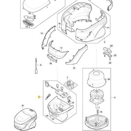 KIT CARCASA BATERÍA ORIGINAL STIGA PH 60V PL - 118810842/0 | Newgardenstore.eu