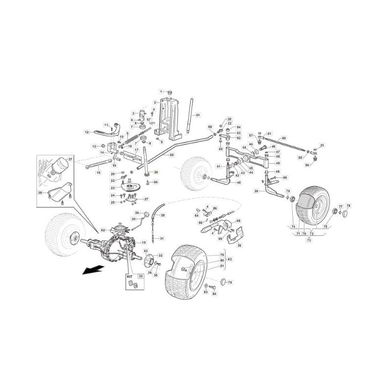 ORIGINAL STIGA ZNT STEERING SHAFT - 118830431/0