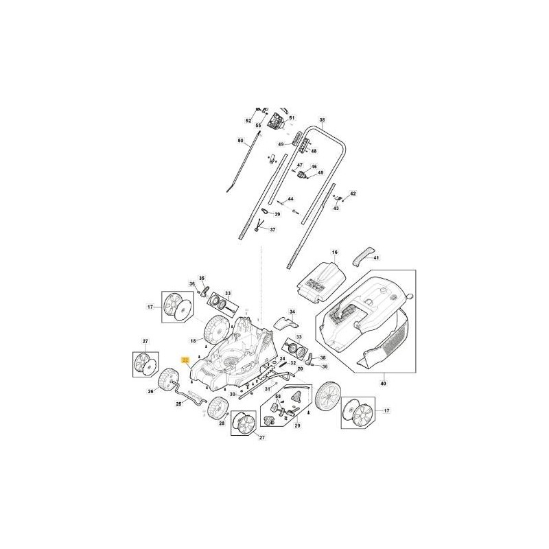 TELAIO E 380 Li 40 ORIGINALE STIGA - 118811007/0