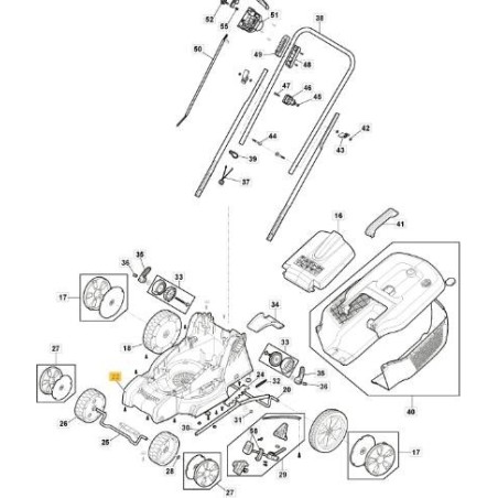 RAHMEN E 380 Li 40 ORIGINAL STIGA - 118811007/0 | Newgardenstore.eu