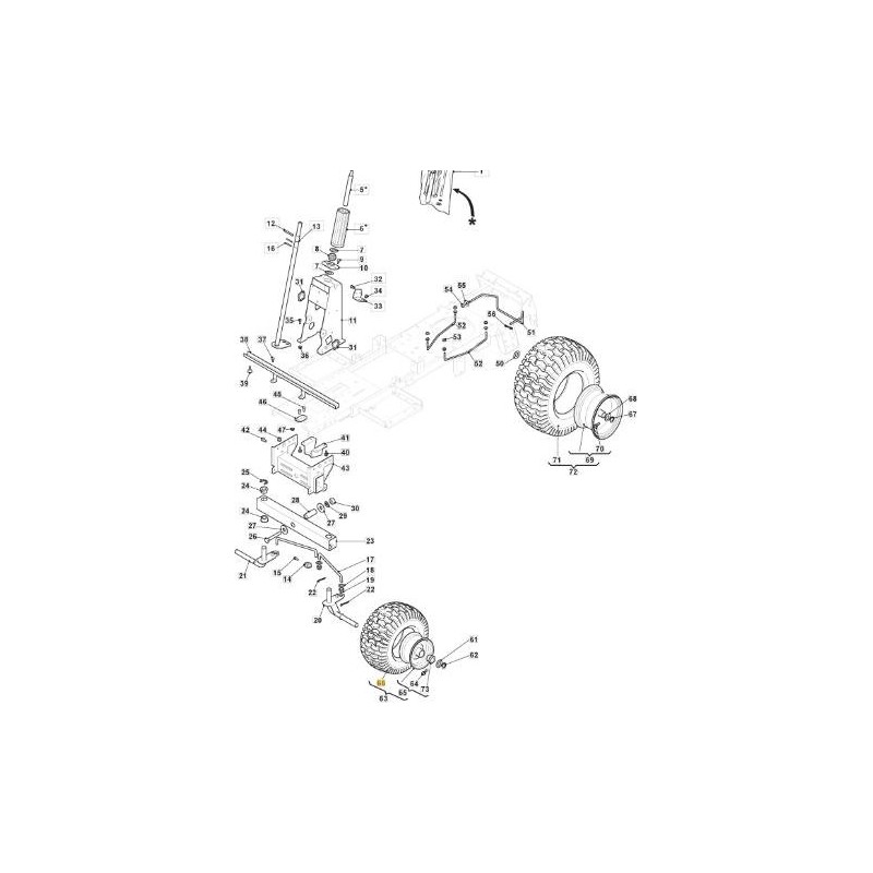 Neumático 13" ORIGINAL STIGA tractor cortacésped combi 1066 hq 125590018/0