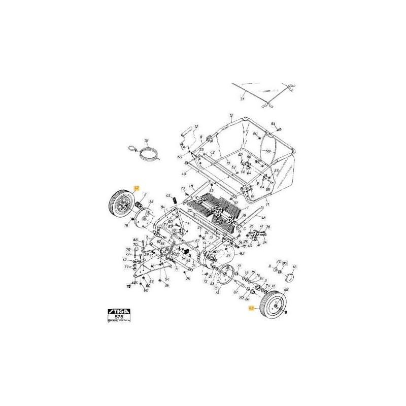 WHEEL FOR LAWN BROOM 30 ORIGINAL STIGA - 1319-2578-01